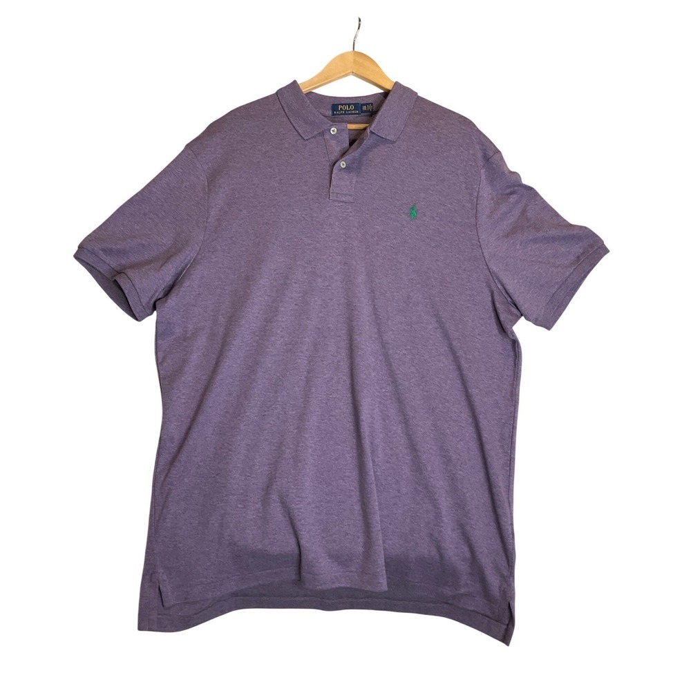 Polo Ralph Lauren Polo Purple 100% Cotton Short Sleeve‎ Green Pony Logo Preppy